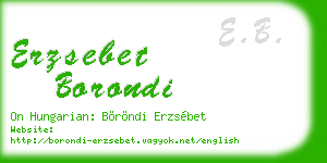 erzsebet borondi business card