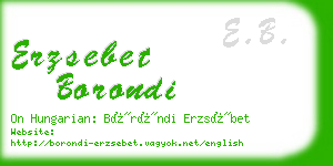 erzsebet borondi business card